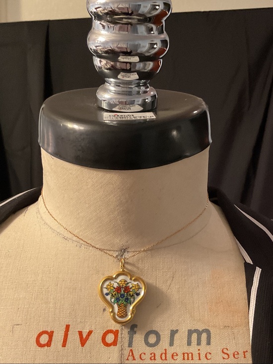 Jewelry - Gold Floral Heart Pendant Necklace - Multicolor - Unbranded